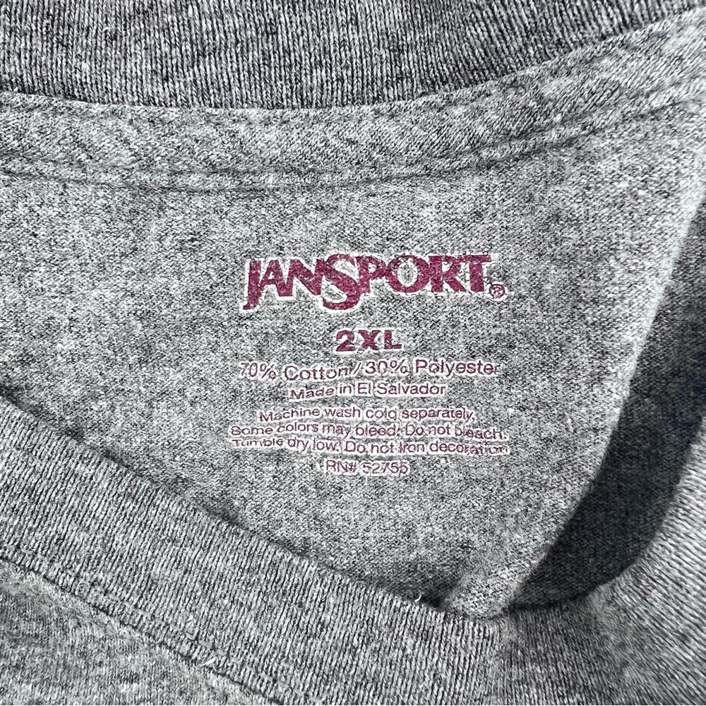 JanSport Indiana Gray Athletic Short Sleeve T- Shirt 2 XL - Picture 6 of 6